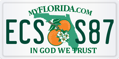FL license plate ECSS87