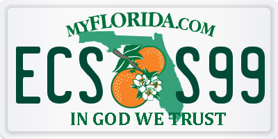 FL license plate ECSS99