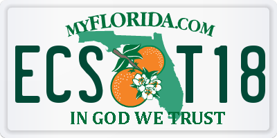 FL license plate ECST18