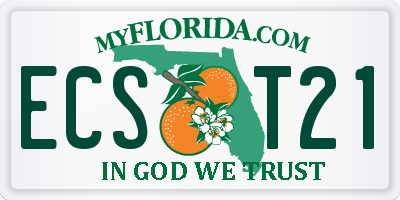 FL license plate ECST21