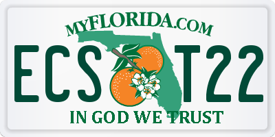 FL license plate ECST22