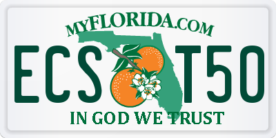 FL license plate ECST50