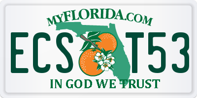 FL license plate ECST53