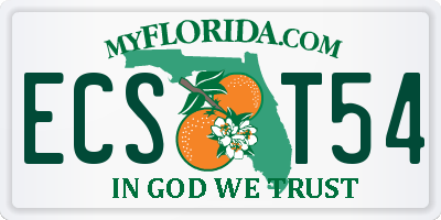 FL license plate ECST54