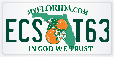 FL license plate ECST63