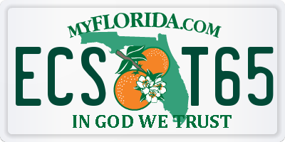 FL license plate ECST65