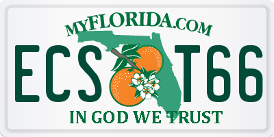 FL license plate ECST66