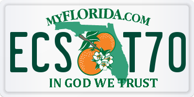 FL license plate ECST70