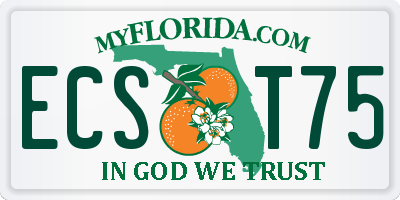 FL license plate ECST75