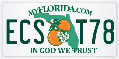 FL license plate ECST78