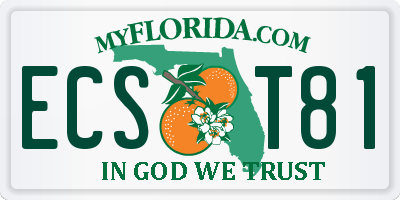 FL license plate ECST81