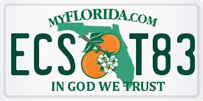FL license plate ECST83