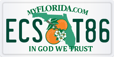 FL license plate ECST86