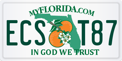 FL license plate ECST87
