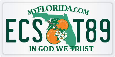 FL license plate ECST89