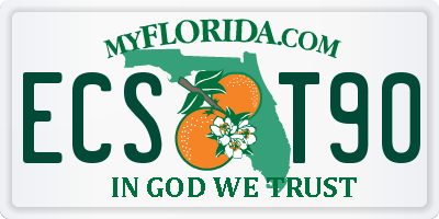FL license plate ECST90