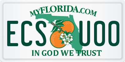 FL license plate ECSU00