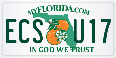 FL license plate ECSU17