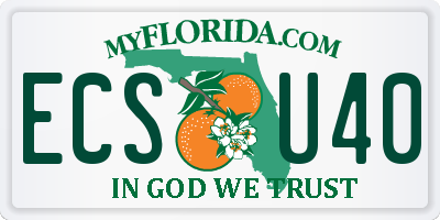 FL license plate ECSU40