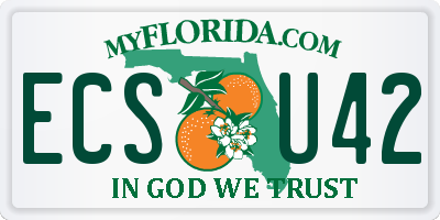 FL license plate ECSU42