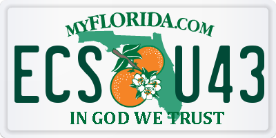 FL license plate ECSU43