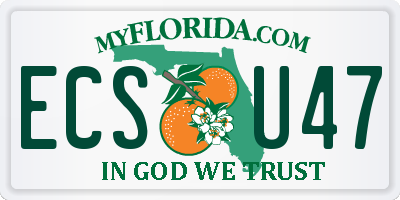 FL license plate ECSU47