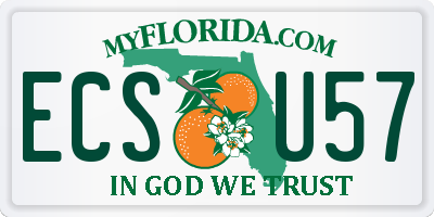 FL license plate ECSU57