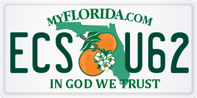 FL license plate ECSU62