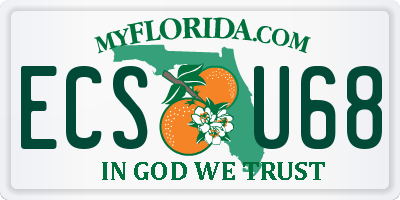 FL license plate ECSU68