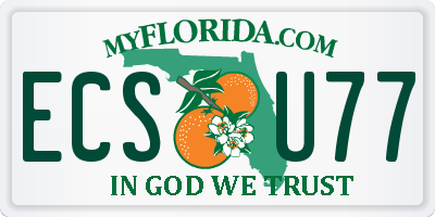 FL license plate ECSU77