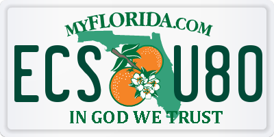 FL license plate ECSU80