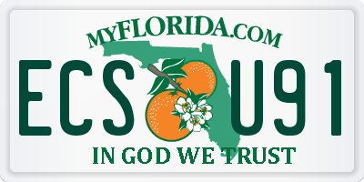FL license plate ECSU91