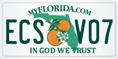 FL license plate ECSV07