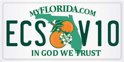 FL license plate ECSV10