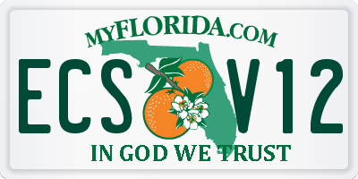 FL license plate ECSV12