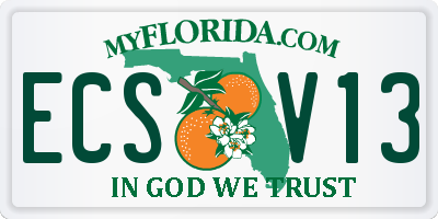 FL license plate ECSV13