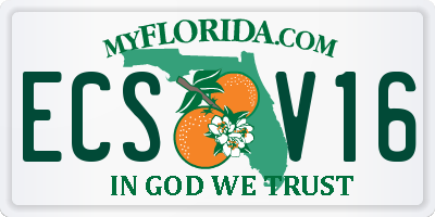 FL license plate ECSV16