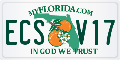 FL license plate ECSV17