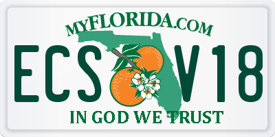 FL license plate ECSV18