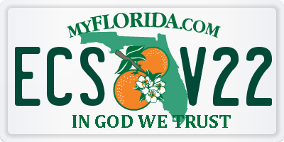 FL license plate ECSV22
