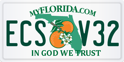 FL license plate ECSV32