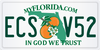FL license plate ECSV52