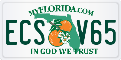 FL license plate ECSV65