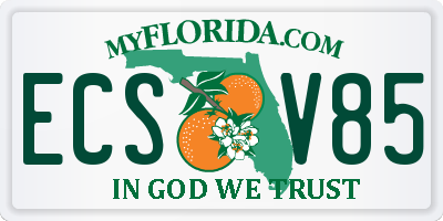 FL license plate ECSV85