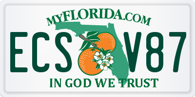 FL license plate ECSV87