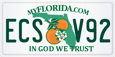 FL license plate ECSV92