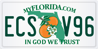 FL license plate ECSV96