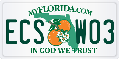 FL license plate ECSW03