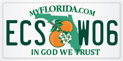 FL license plate ECSW06
