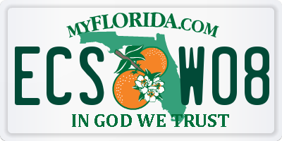 FL license plate ECSW08